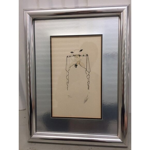 Erte "LaBelle Big Brim Hat With Lace Veil" Silkscreen 99/300 Signed In Pencil - Picture 1 of 7